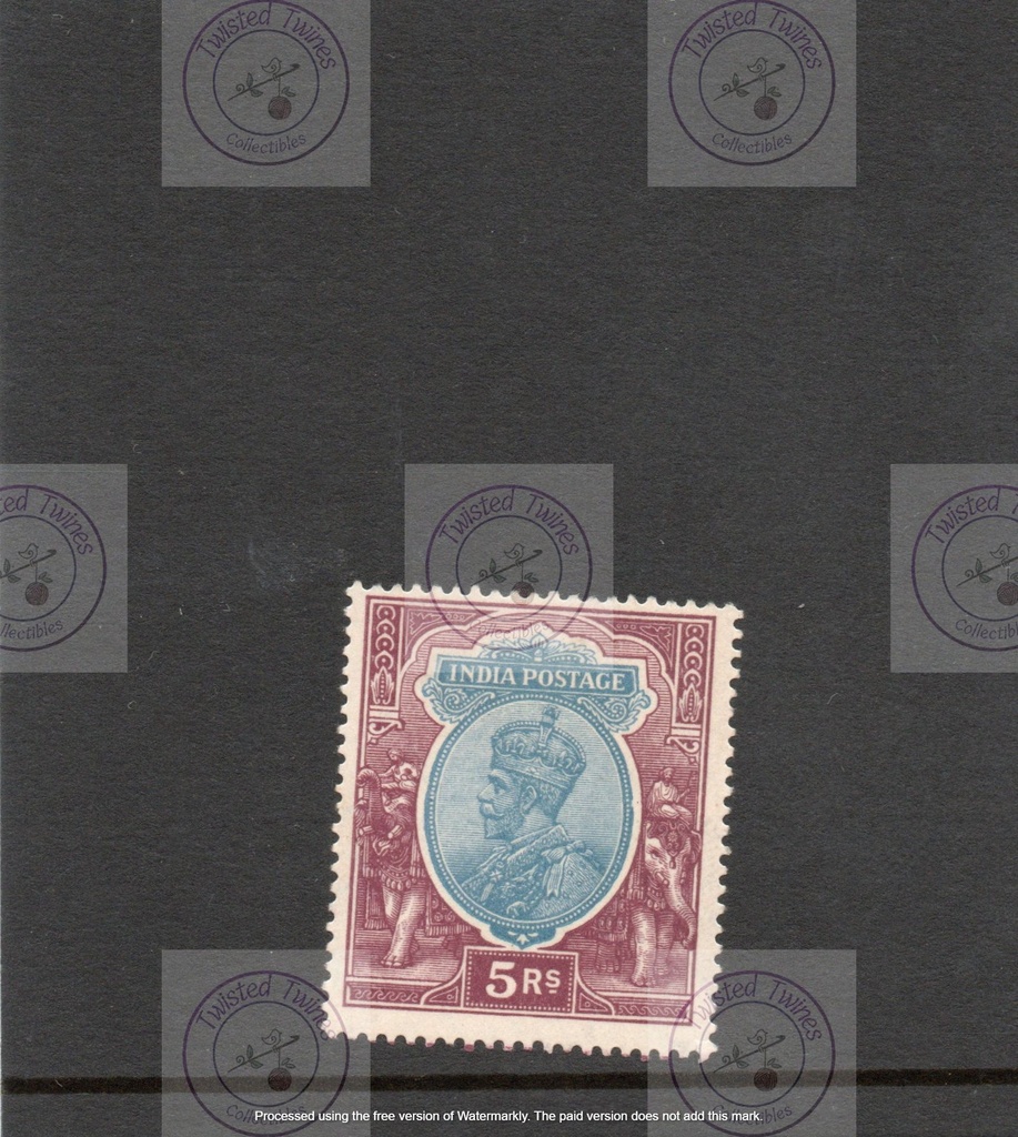 [SA 015] INDIA - 1926-33 5r ultramarine and purple, SG 216, very fine mint.