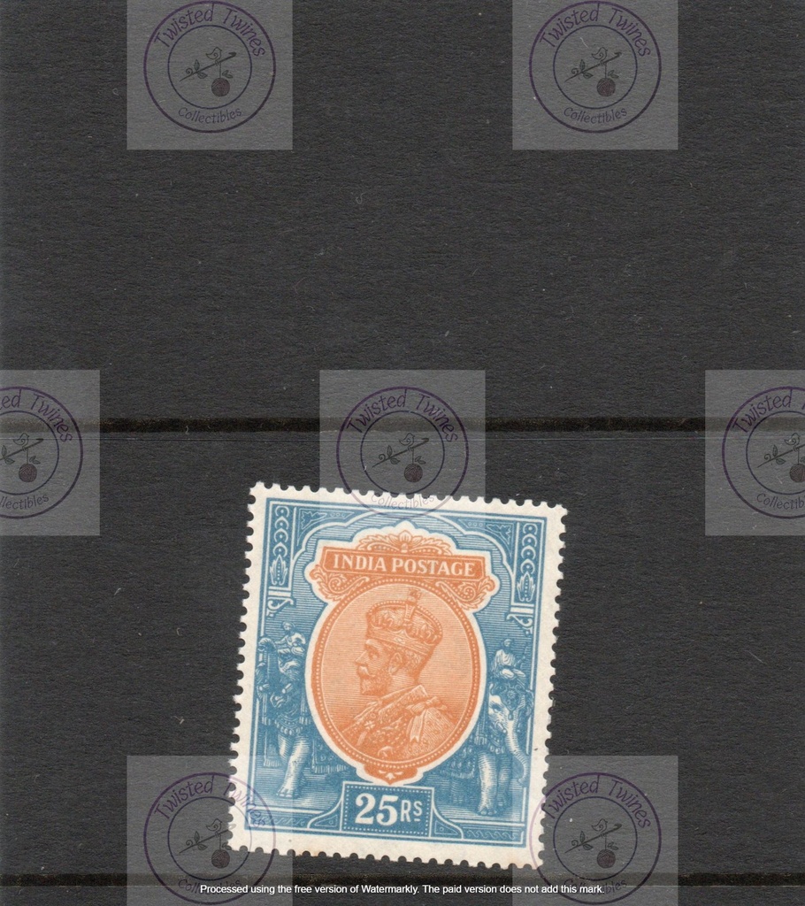 [SA 018] INDIA - 1926-33 25r orange and blue, watermark multiple Stars, King George V top definitive value