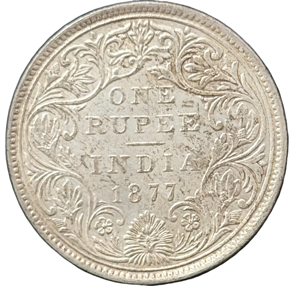 [BIC 011] British India 1 Rupee, Calcutta Mint, 1877