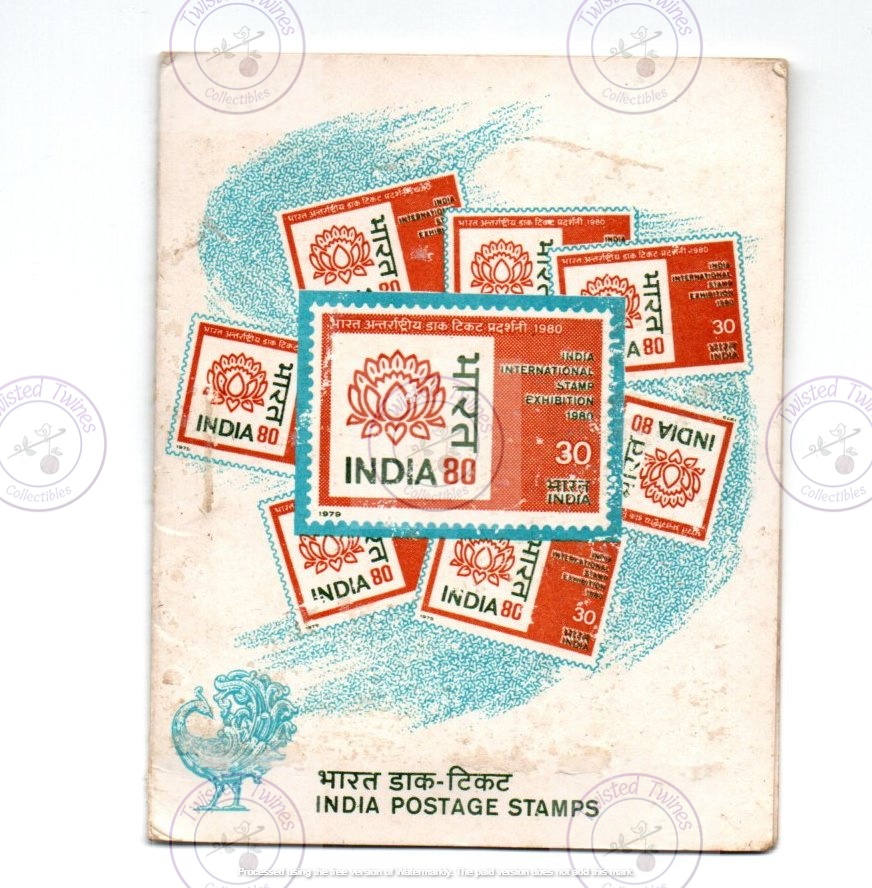 [STP 049] Stamp Booklet with India-80, Centenary of Post Card, Airmail Set & More (Blocks of 4 Stamps)