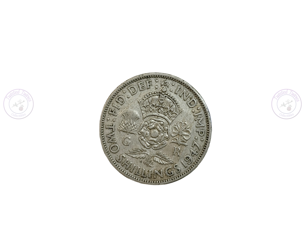 [FIC 036] 1947 British Two Shillings (Florin) coin of King George VI