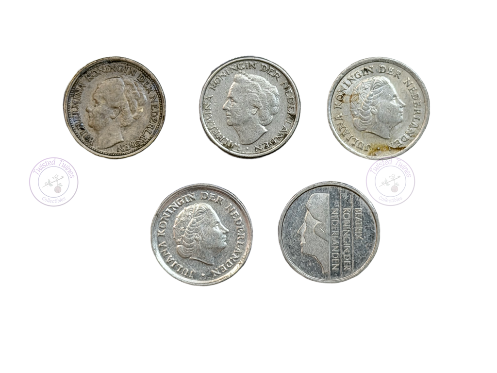 [FIC 042] Netherlands 10 Cents (5 COINS SET) INCLUDING 1941 SILVER ISSUE