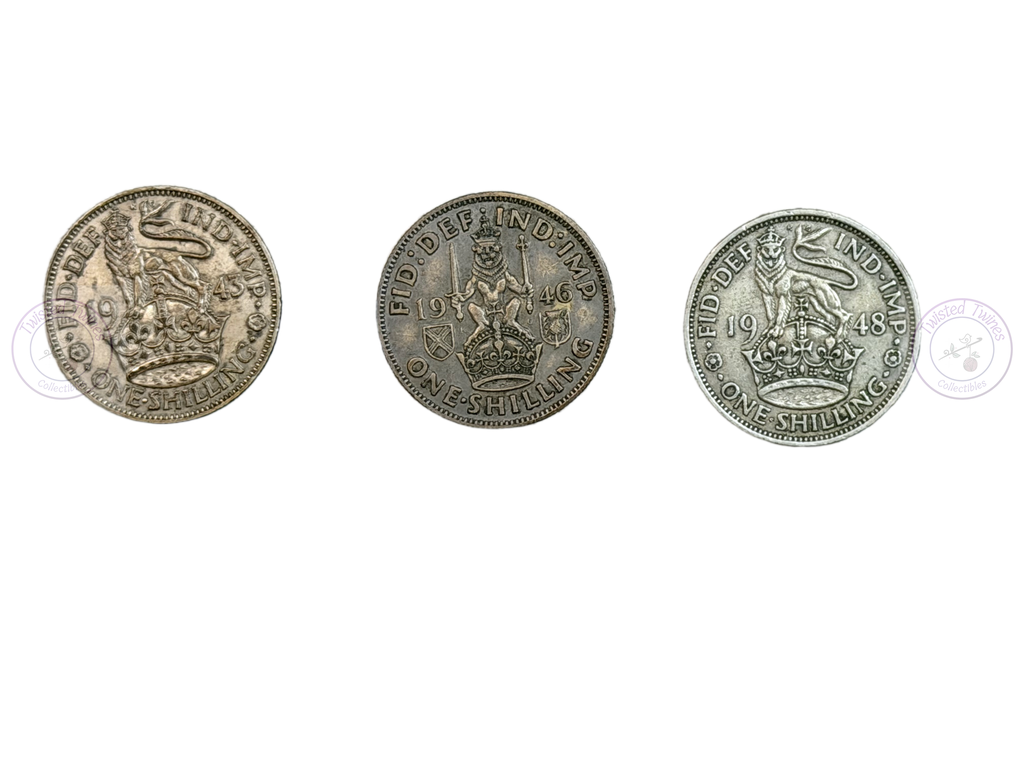 [FIC 034] UK One Shilling coins (3 COIN SET)