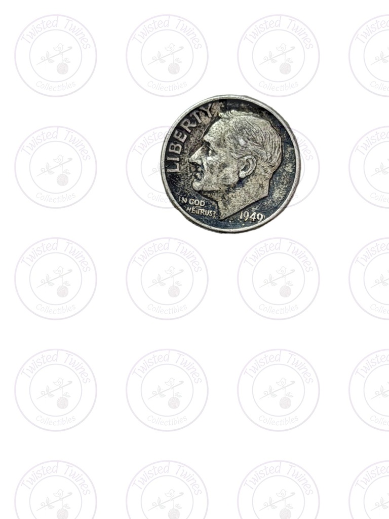 [FIC 011] Silver Roosevelt Dime coins from the United States- Denver Mint (1949 Philadephia Mint)
