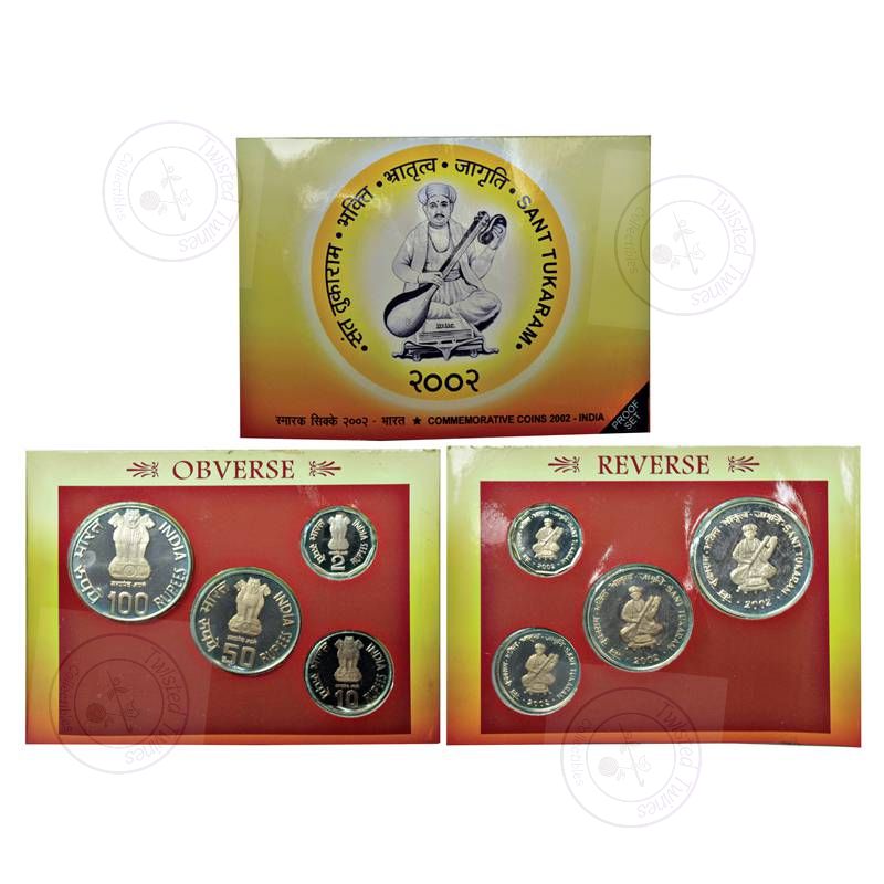 [PC 008] 2002 Sant Tukaram Proof Set – Rare Government of India Commemorative Coin Collection