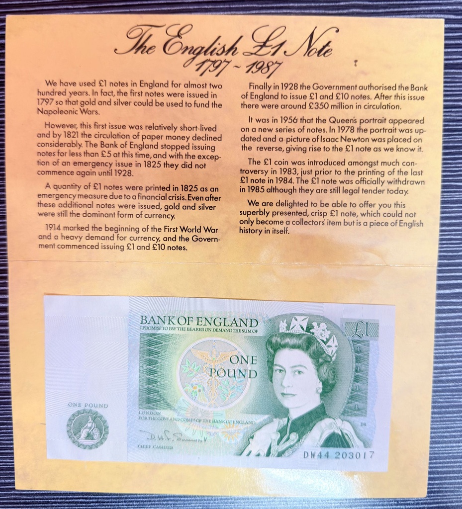 [FCN 01] The English £1 Note (1987, Uncirculated)