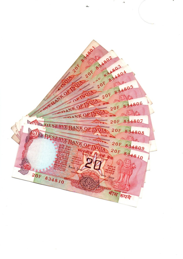 [ICN 4] 20 Rupees Bimal Jalan (Konark Wheel Issue) Set of 10 Notes (1997-03 issue)