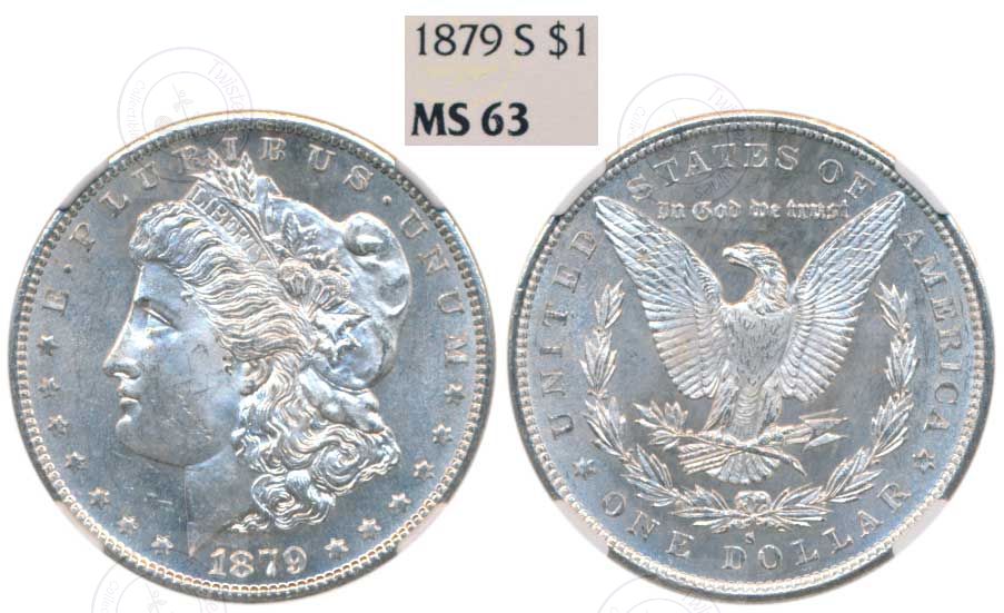 [GC 10] United States Silver Morgan Dollar, 31.1 g, NGC MS 63