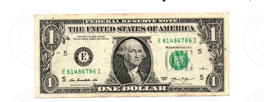 [FCN 05] USA Federal Reserve Note – $1 – Series 2013 Special Feature: Fancy Number 786