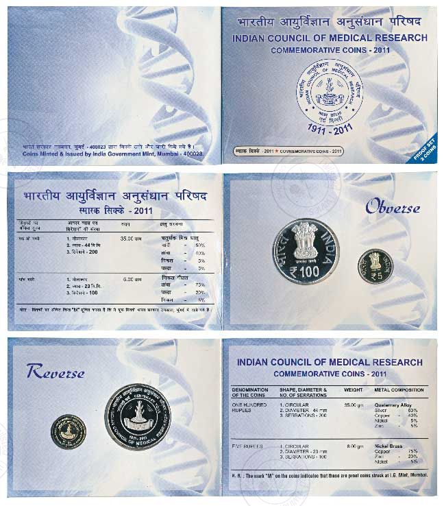[PC 240] 2011 Centenary of the Indian Council of Medical Research (ICMR) Proof Set