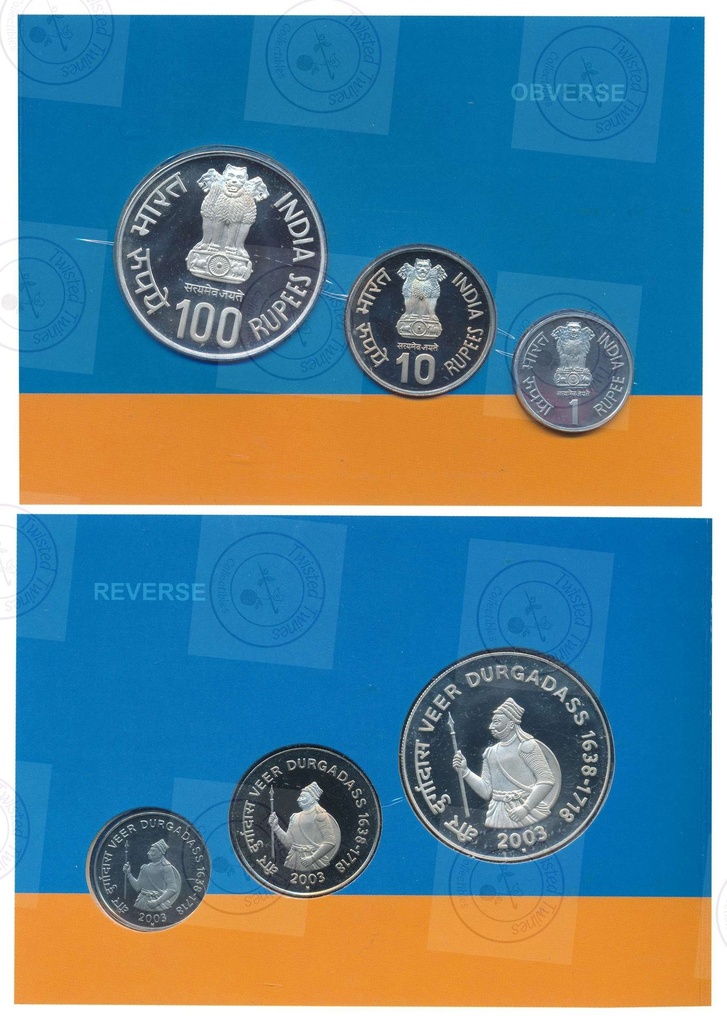 [PC 198] 2003 Veer Durgadas Rathore Proof Coin Set