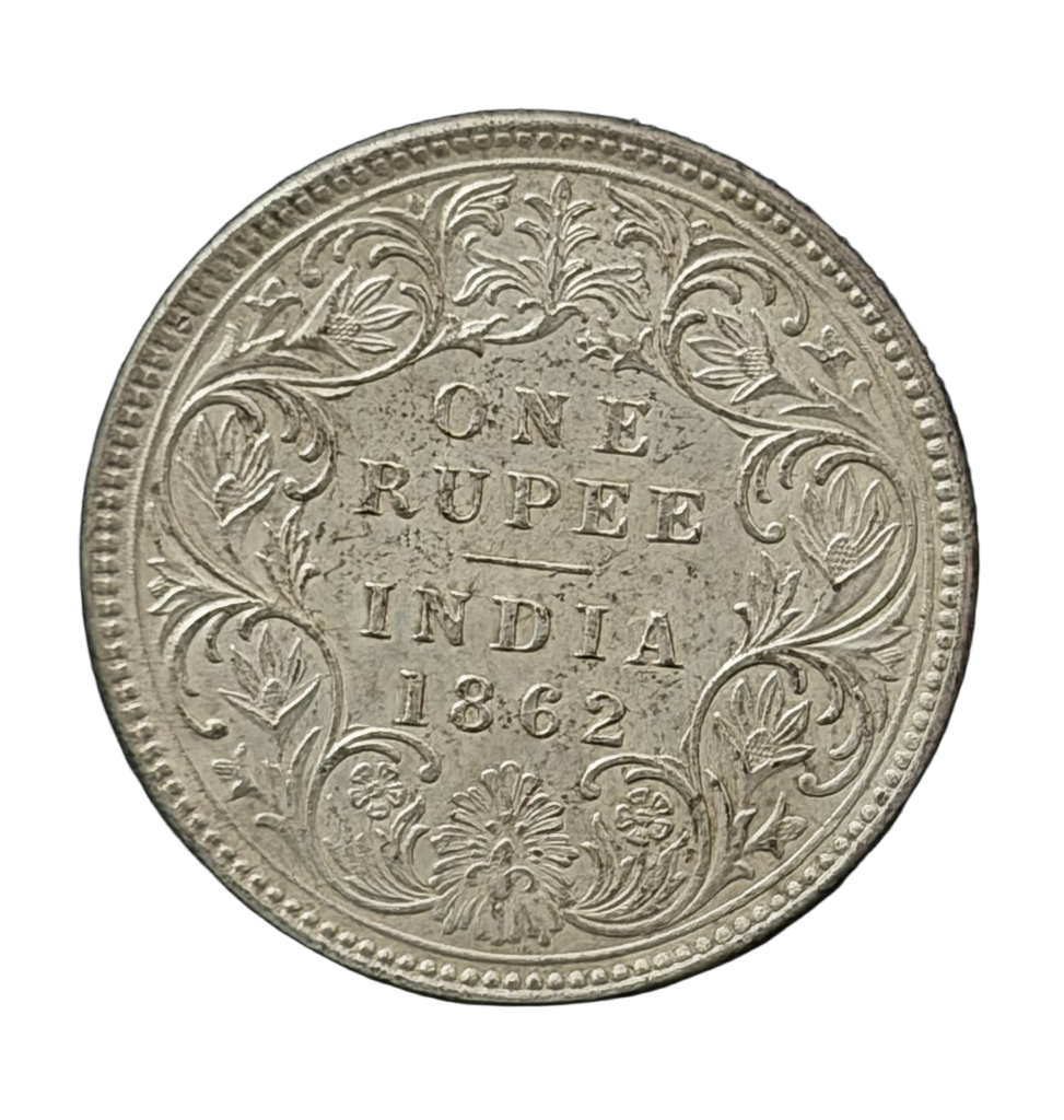 [BIC 004] Queen Victoria British India 1862 Madras Mint 1 Rupee