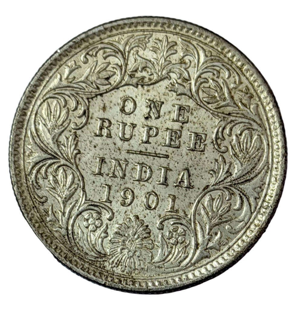 [BIC 29] 1901 Queen Victoria 1 Rupee – Calcutta Mint