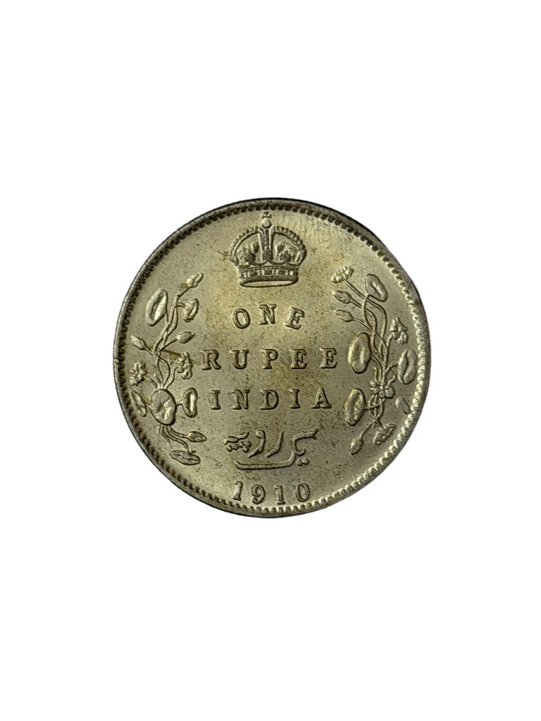[BIC 43] 1910 King Edward VII 1 Rupee – Calcutta Mint | XF to About Uncirculated (AU)