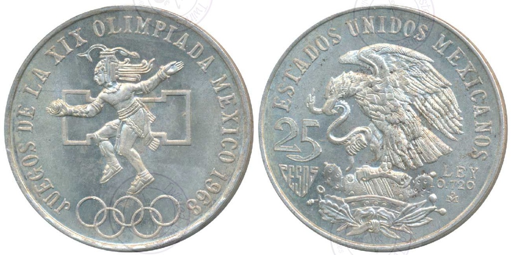 [AC 300] Mexico, Silver 25 Pesos, 1968 – XIX Olympic Games