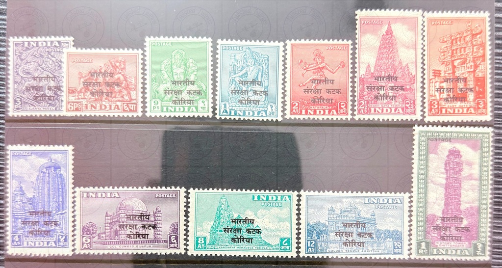 [SA 24] INDIA – Custodian Force in Korea, 1953 Complete Set SG K1–K12 | Complete Set of 12 | Never Hinged Mint (NHM)