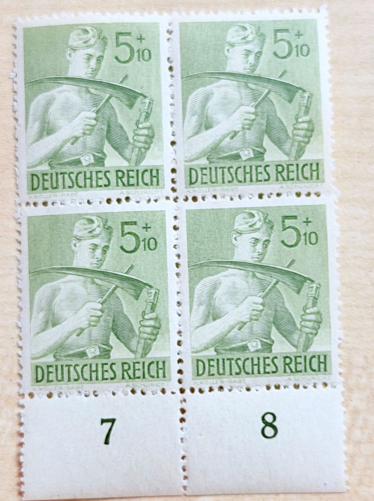 [FS 5] 5 + 10 Reichspfennig Semi-Postal Block of 4 MNH