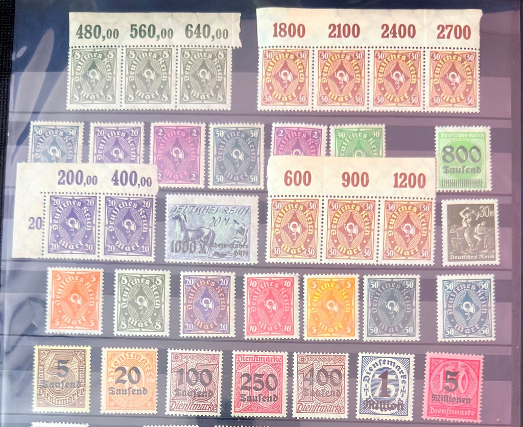 [FS 16] Germany Hyperinflation Collection (1923) – Mint Never Hinged (MNH)