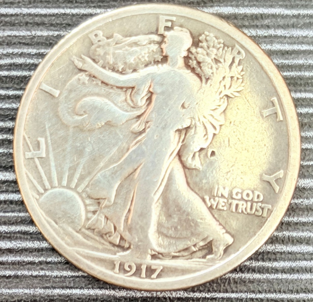 [FC 65] 2 X  1917 & 1 x 1943 Walking Liberty Half Dollar (3 Coins) USA, Fine Coins
