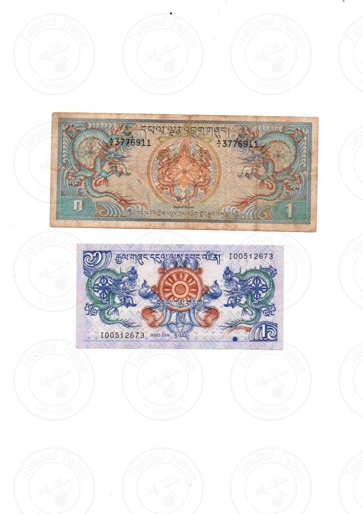 [FCN 011] Bhutan 1 Ngultrum – Royal Government of Bhutan (First RMA Series & 2006 Series)