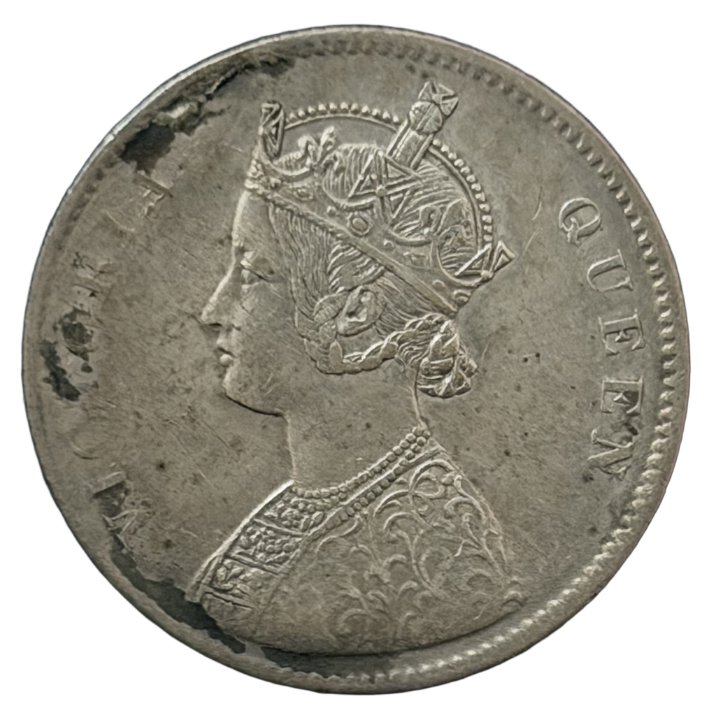 [BIC 006] Queen Victoria British India 1862 Calcutta Mint 1 Rupee