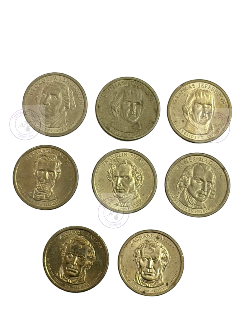 U.S. Presidential $1 coins (8 Coins)