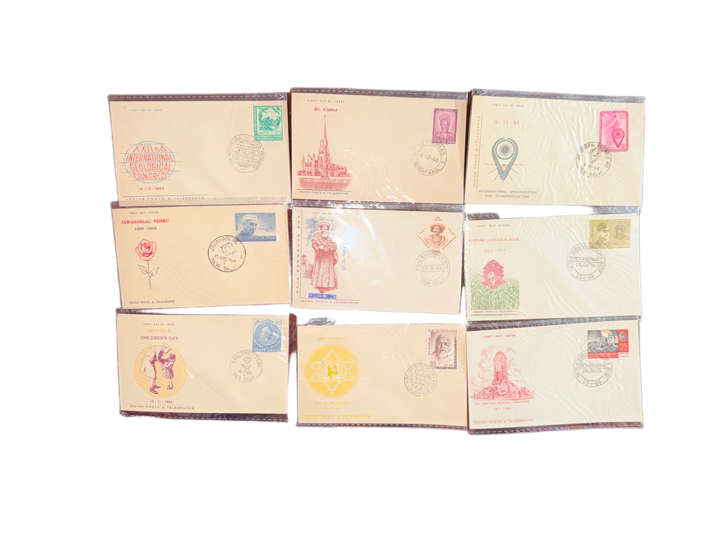 India 1967 – Collection of 16 First Day Covers (FDCs), Including New Definitive Stamps FDCs and Bicentenary Survey Of India- Print shift Error
