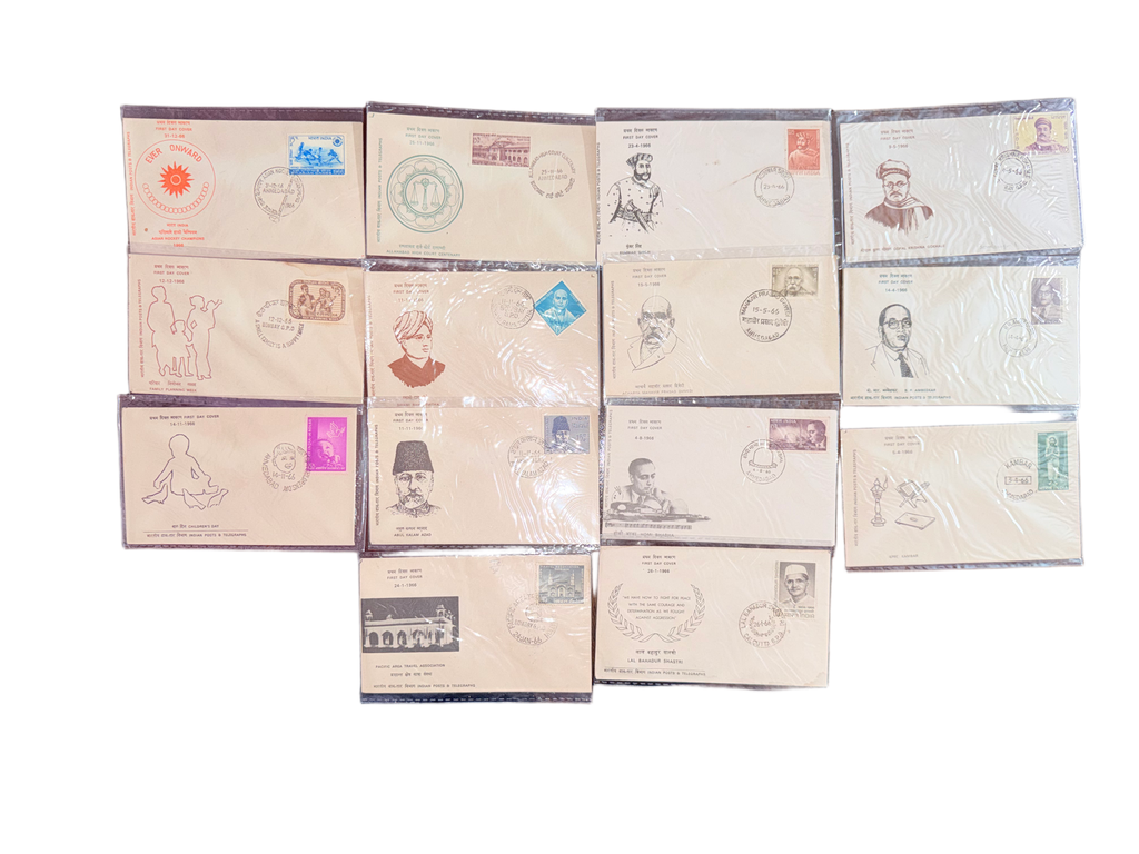 India 1966 – Collection of 14 First Day Covers (FDCs)