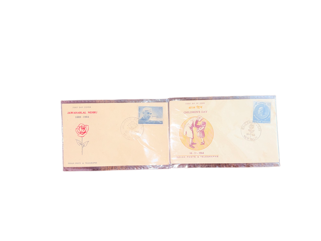 India 1964 Jawaharlal Nehru FDCs – Mourning Issue & National Children’s Day