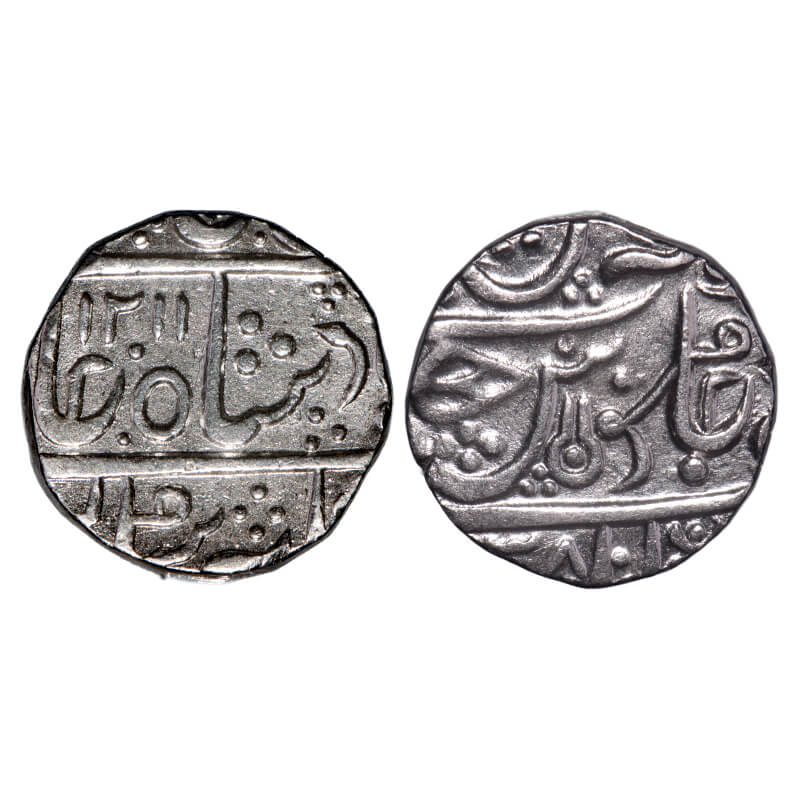 Indore Tukoji Rao I Silver Rupee AH 1211/38 RY – Malharnagar Mint | KM#58.2 | About Uncirculated | Rare