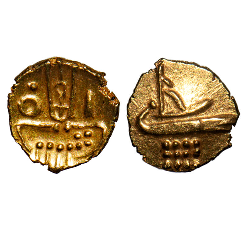 Maratha Confederacy – Tanjore Gold Fanam | Venkaji | 0.38 g | K. Ganesh 10.2 / M&W TI | Uncirculated | Scarce