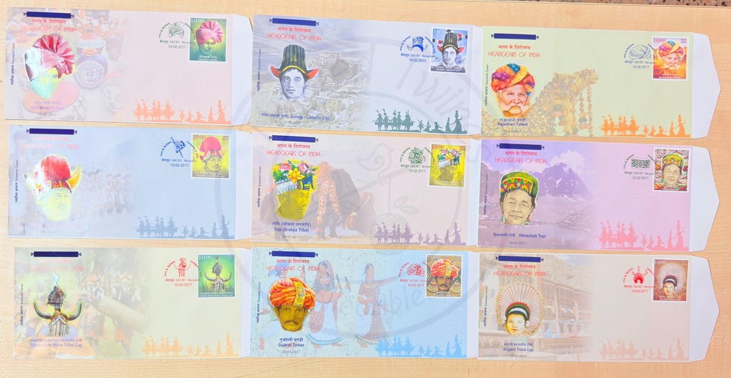 Headgears of India – 2017 | Set of 16 First Day Covers | India Post