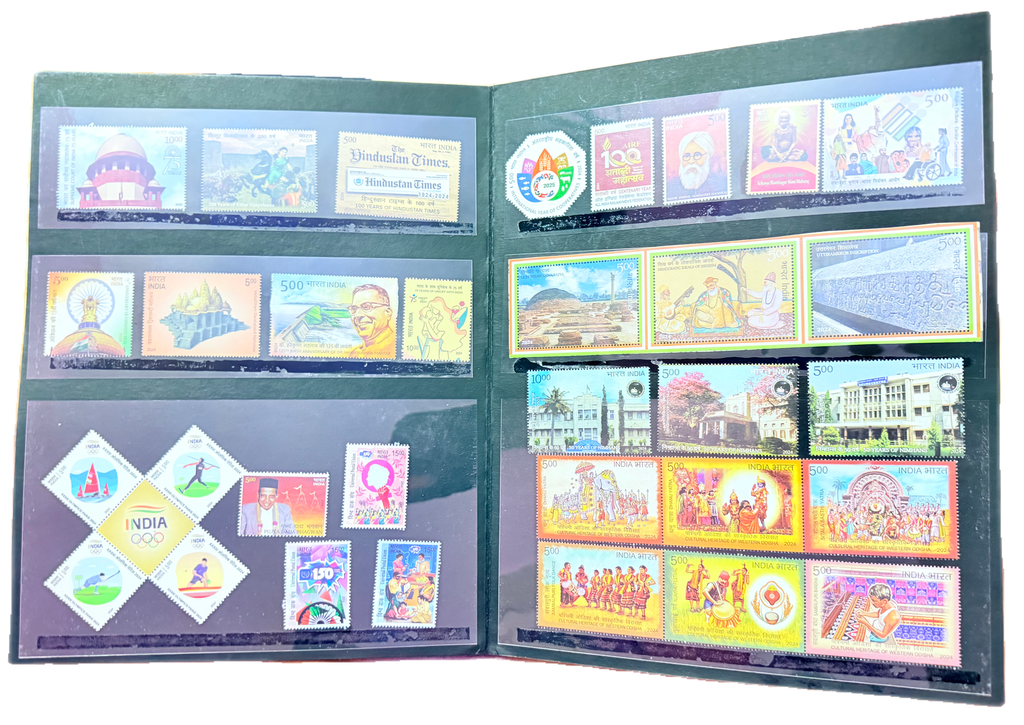 India 2024 Stamp Year Pack displayed in India Post  Album